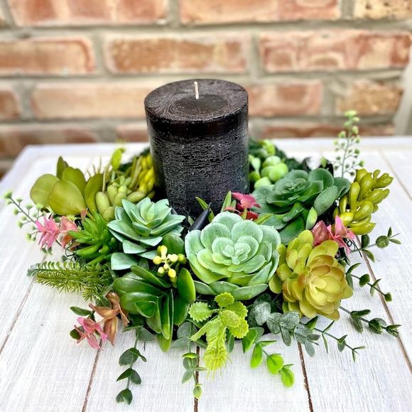 Other - Handmade Faux Succulent Wreath.